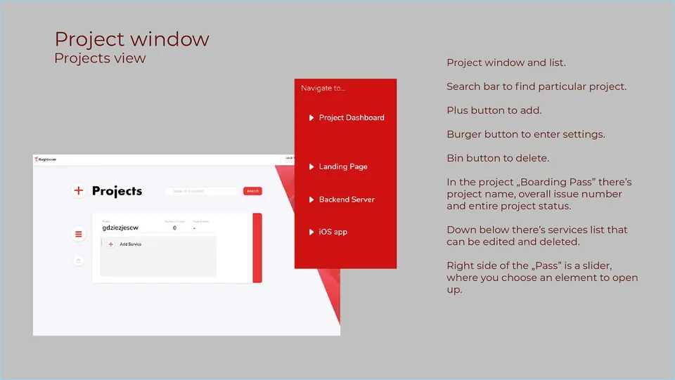 BugHoover: Projects list