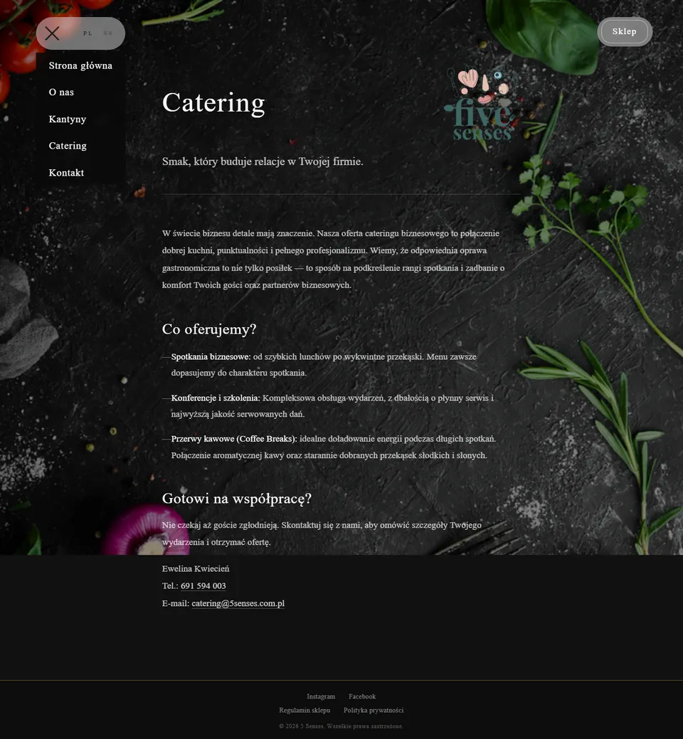 5Senses: 5senses.com.pl/catering.html
