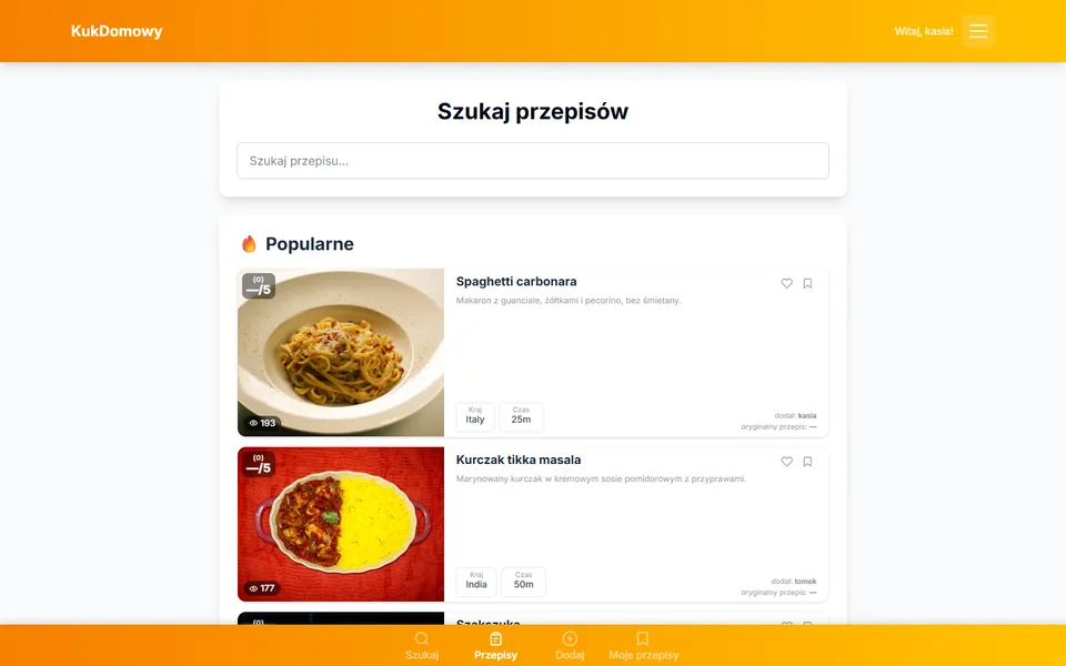 kukdomowy.app: kukdomowy.app/recipes
